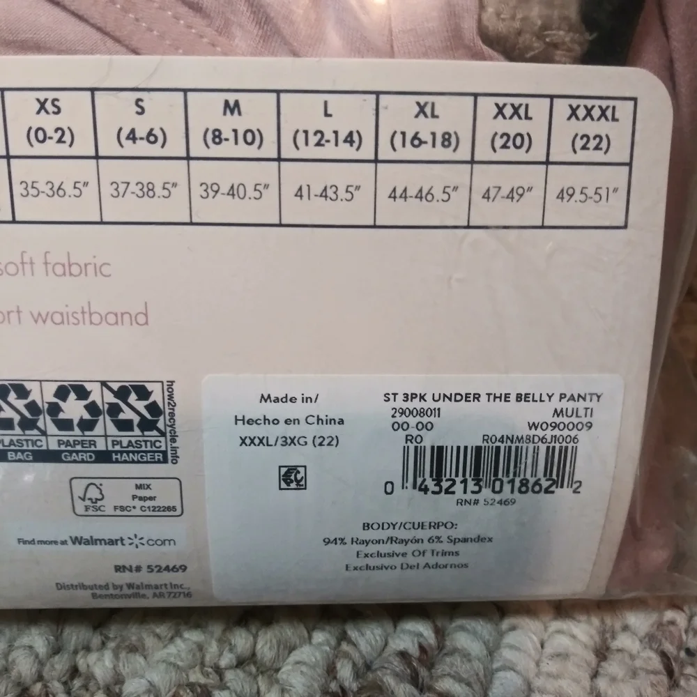 Secret Treasures 3 Pack Maternity Panties Size 3X - Picture 4 of 5
